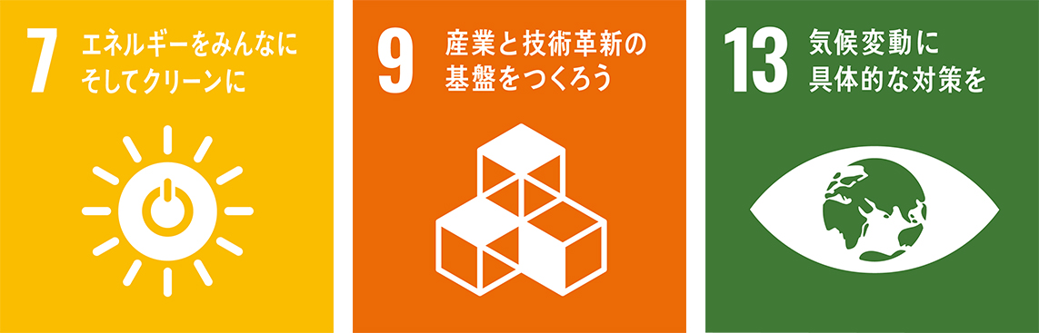 SDGsアイコン7、9、13