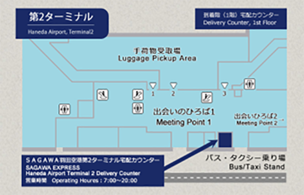SAGAWA羽田空港第2ターミナル宅配カウンター地図