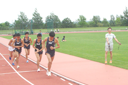 ホクレンディスタンスチャレンジ釧路大会も行われる釧路市陸上競技場でのトレーニング