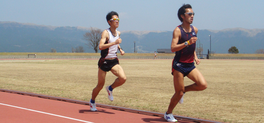 トラック練習（山本選手・飯沼選手）