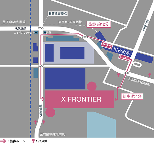 XFRONTIERアクセスマップ